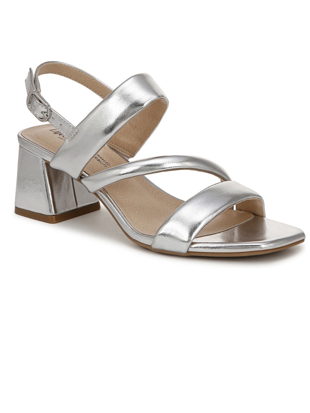 Life Stride Women's Celia Asymmetrical Block Heel Dress Sandals Size 9 NWT